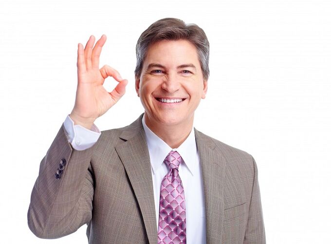 Satisfied man that the penis increases